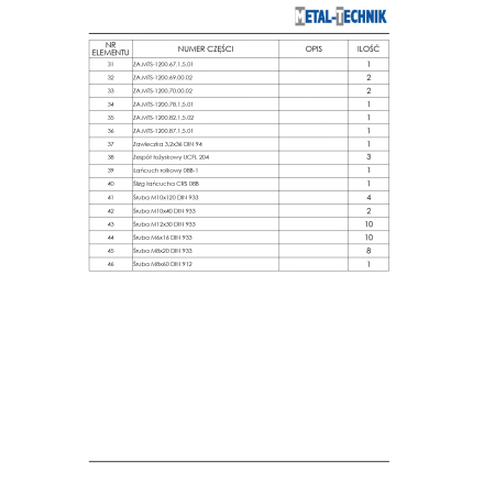 Części zamienne - Zamiatarka MTS